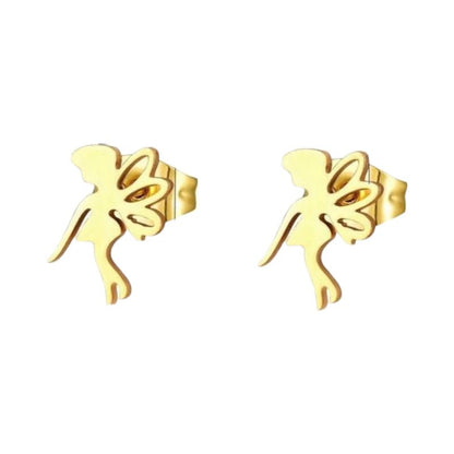 Goudkleurige Elfjesoorbellen RVS 9x6mm - oor4719 - fg - Oorbellen kopen# - 9mm - alles - cadeau