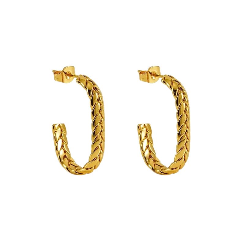 Goudkleurige Rechthoekige Oorstekers 25mm - oor6306 - 558999 - Oorbellen kopen# - 25mm - alles - cadeau