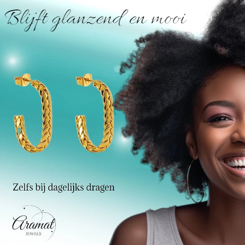 Goudkleurige Rechthoekige Oorstekers 25mm - oor6306 - 558999 - Oorbellen kopen# - 25mm - alles - cadeau