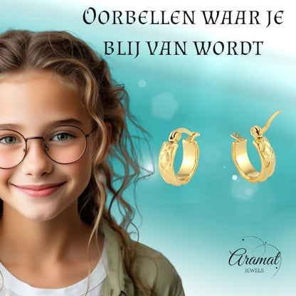 Goudkleurige Stainless Steel Oorringetjes 10mm - oor727 - fg - Oorringen kopen