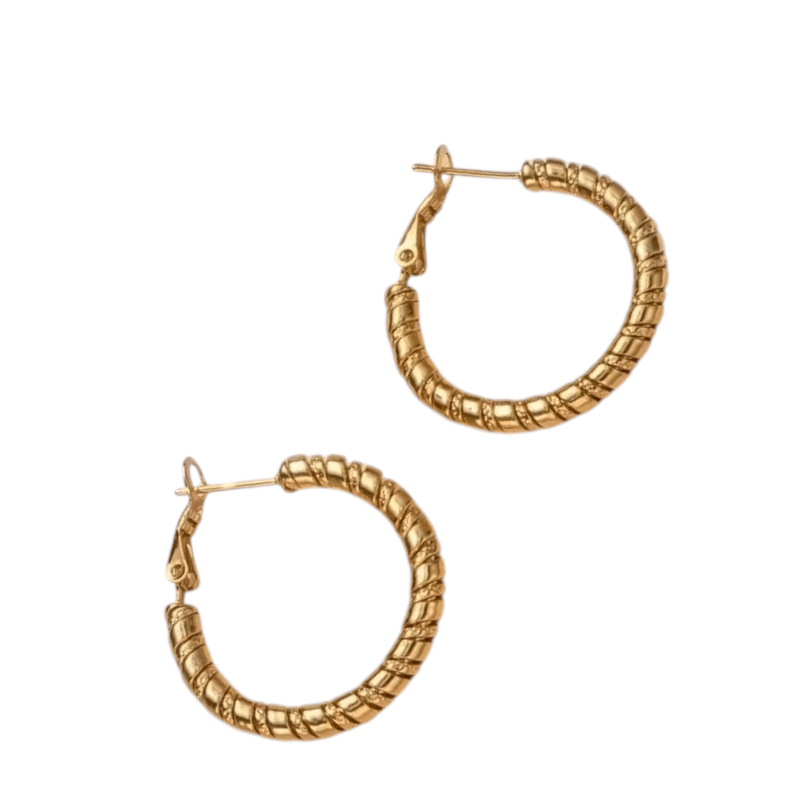 Goudkleurige swirl RVS oorringen 30mm - oor6369 - 52897 - Oorringen kopen# - 30mm - alles - cadeau