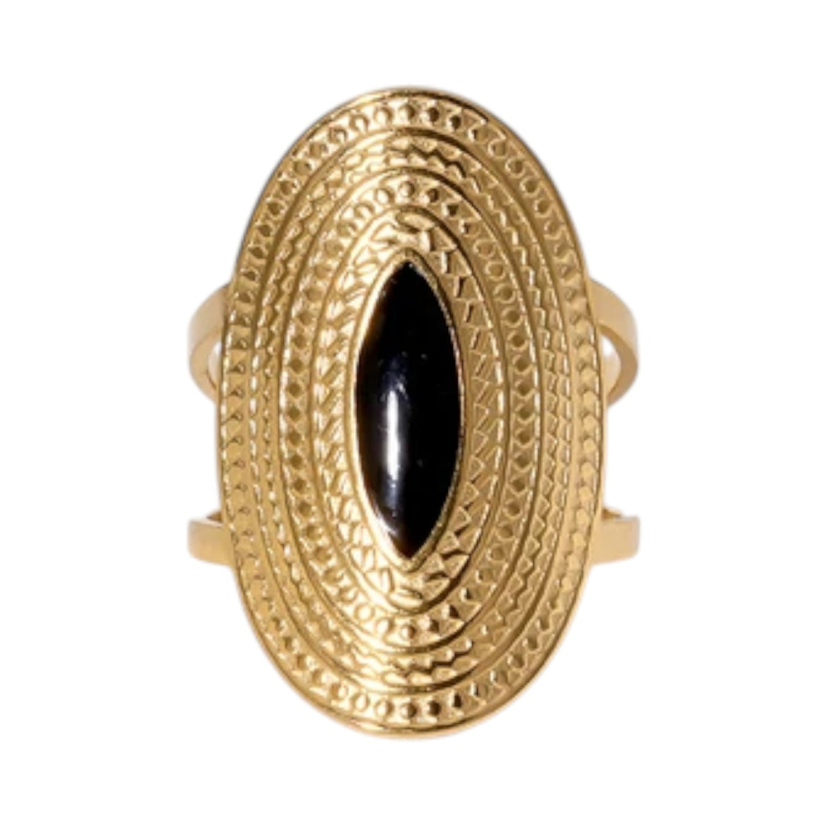 Grote Verstelbare RVS Ring Ovaal met Emaille - 28 mm - Aramat Jewels - Ringen - cadeautip