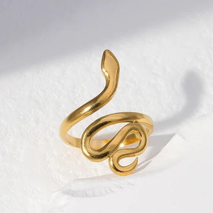 Grote Verstelbare Slangenring van RVS - 28mm Statement Ring - Aramat Jewels - Ringen - cadeautip