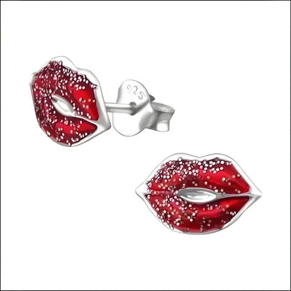 Rode lippen oorbellen