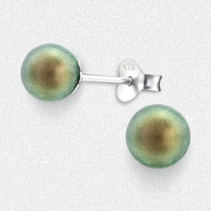 Iriserende Groene Zilveren Oorbellen - Aramat Jewels - Oorbellen - cadeautip