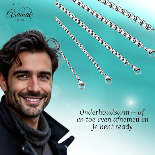 Jasseron Halsketting RVS 45 cm – 3,5 mm - Aramat Jewels - Halskettingen - cadeautip