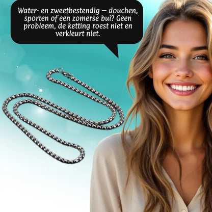 Jasseron Halsketting RVS 70 cm – 3,5 mm - Aramat Jewels - Halskettingen - cadeautip