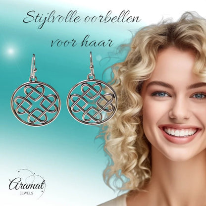 Keltische Boho Oorhangers – Gevlochten Cirkel – 35x25mm - oor6057 - Oorhangers kopen# - 35mm - alles - bali