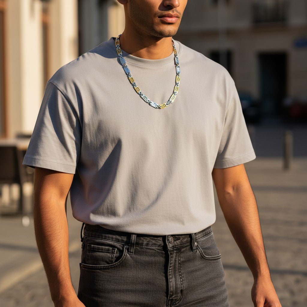 Koningsketting Marine - Brede Schakelketting met Versace - Aramat Jewels - Halskettingen - cadeautip