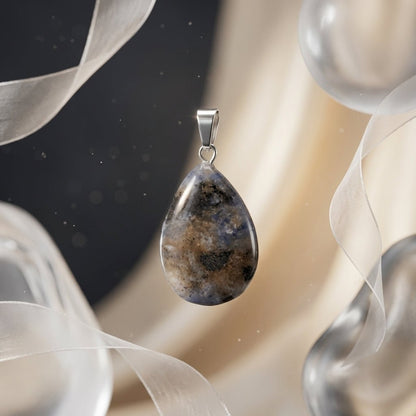 Labradoriet Druppel Hanger natuursteen - Aramat Jewels - Hangers - cadeautip