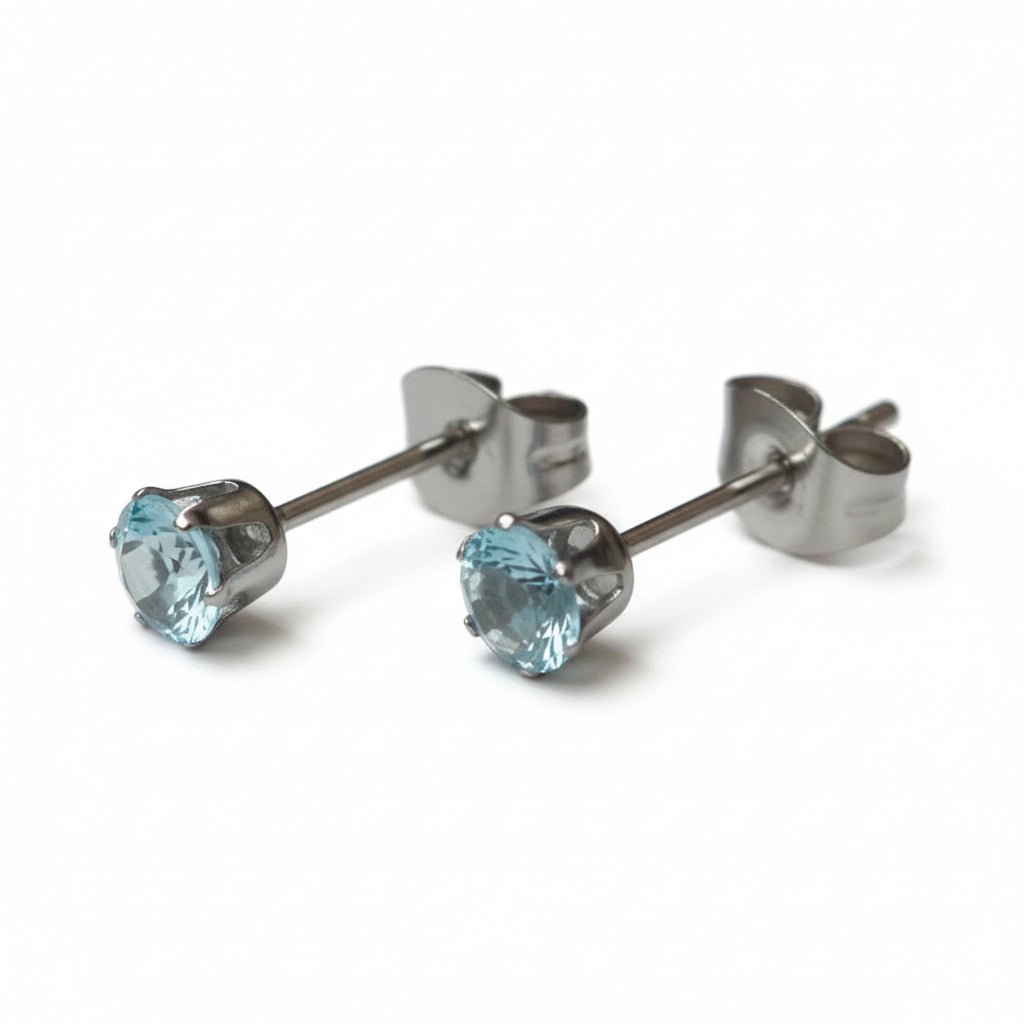 Lichtblauwe Zirkonia Oorbellen - Aramat Jewels - Oorbellen - cadeautip