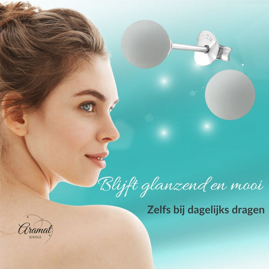 Lichtgrijze Zilveren Parel Oorbellen - Aramat Jewels - Oorbellen - cadeautip