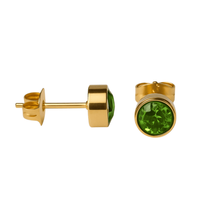 Lichtgroene Kristallen Oorstekers 6mm – Goudkleurig - oor2767 - XE71665 - Oorbellen kopen# - 6mm - alles - cadeau