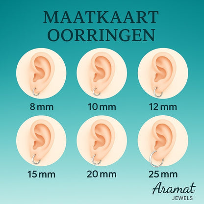 Goudkleurige Stalen Oorringen met Ruitjes Motief 30mm
