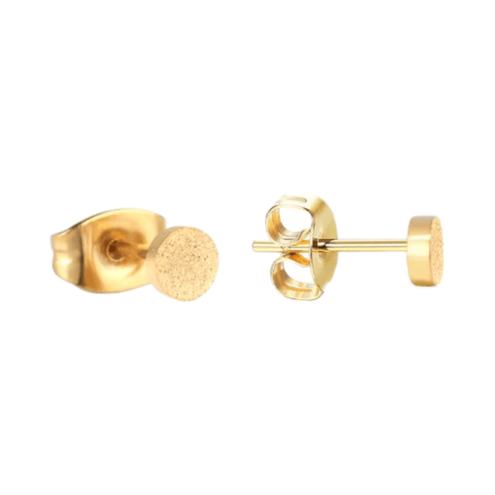 Matte Goudkleurige Oorstekers RVS 4mm - Minimalistische Studs - Aramat Jewels - Oorbellen - cadeautip