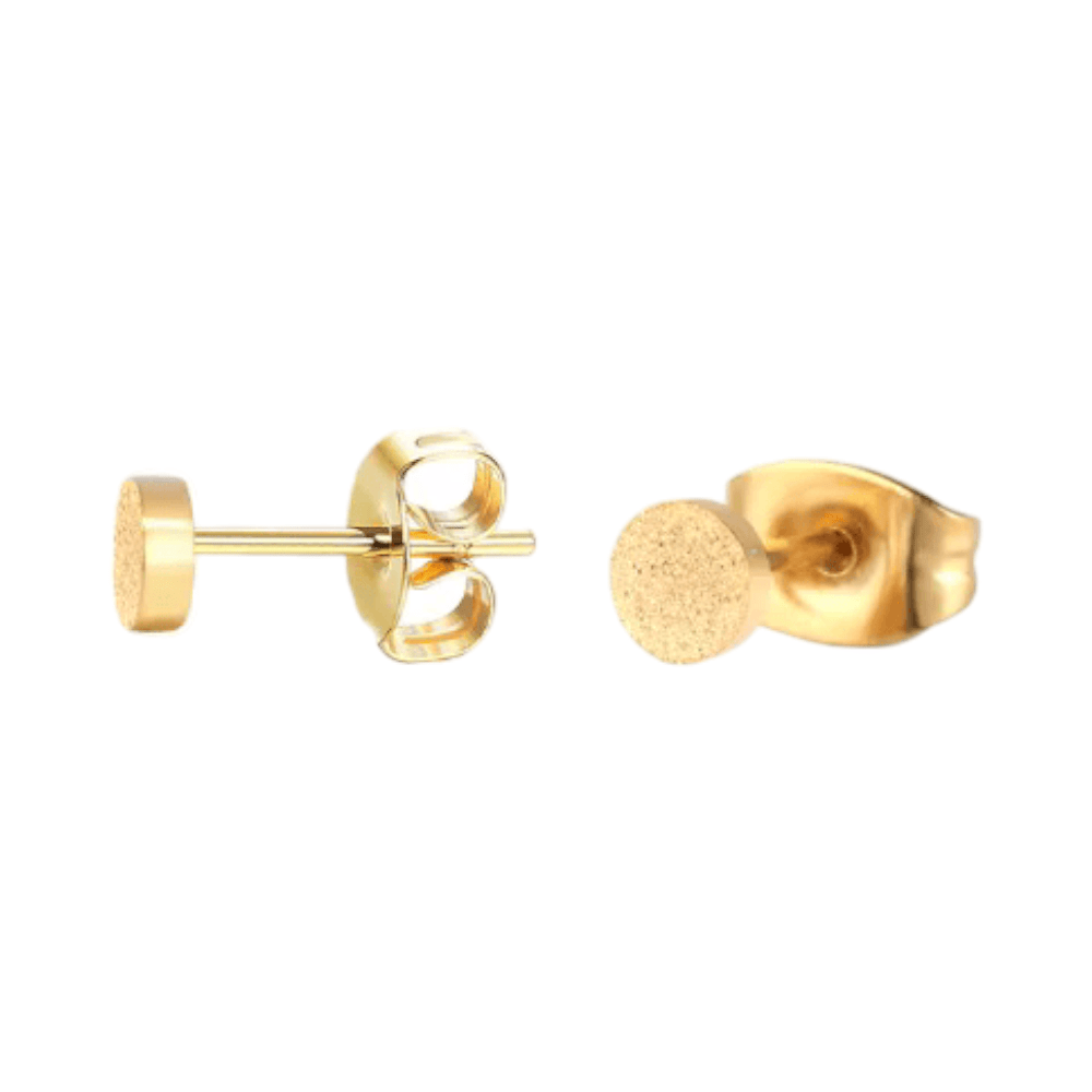 Matte Goudkleurige Oorstekers RVS 4mm - Minimalistische Studs - Aramat Jewels - Oorbellen - cadeautip