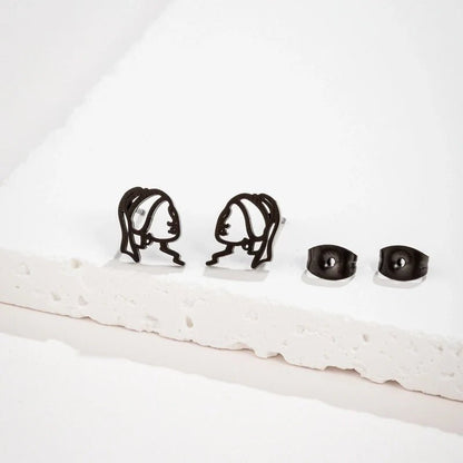 Meisje met de Parel Oorstekers Zwart RVS - oor6395 - 638453 - Oorbellen kopen# - 12mm - alles - cadeau