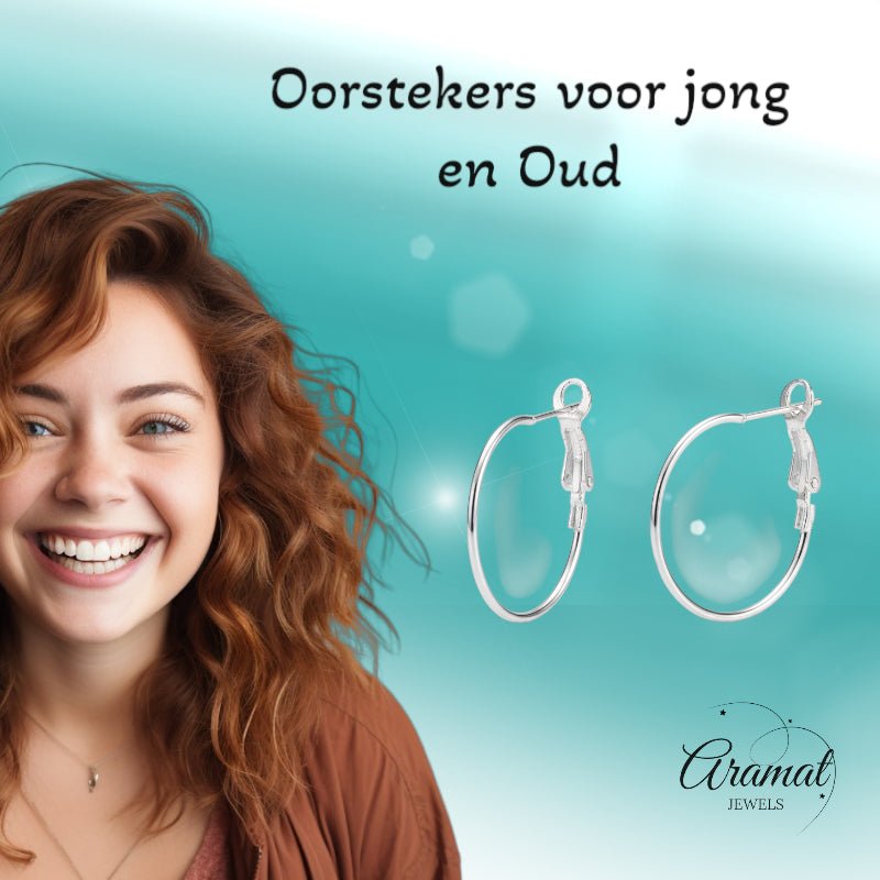 Metalen Oorringen Zilverkleurig 25mm Klapscharnier - Aramat Jewels - Oorbellen - cadeautip