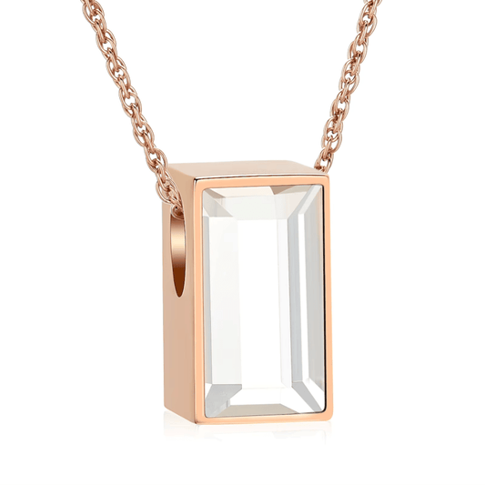 Mini Ashanger Rechthoek met Zirkonia - Rosékleur - hang1471 - IJD33011 - Gedenkhangers kopen# - 11mm - alles - ashangers