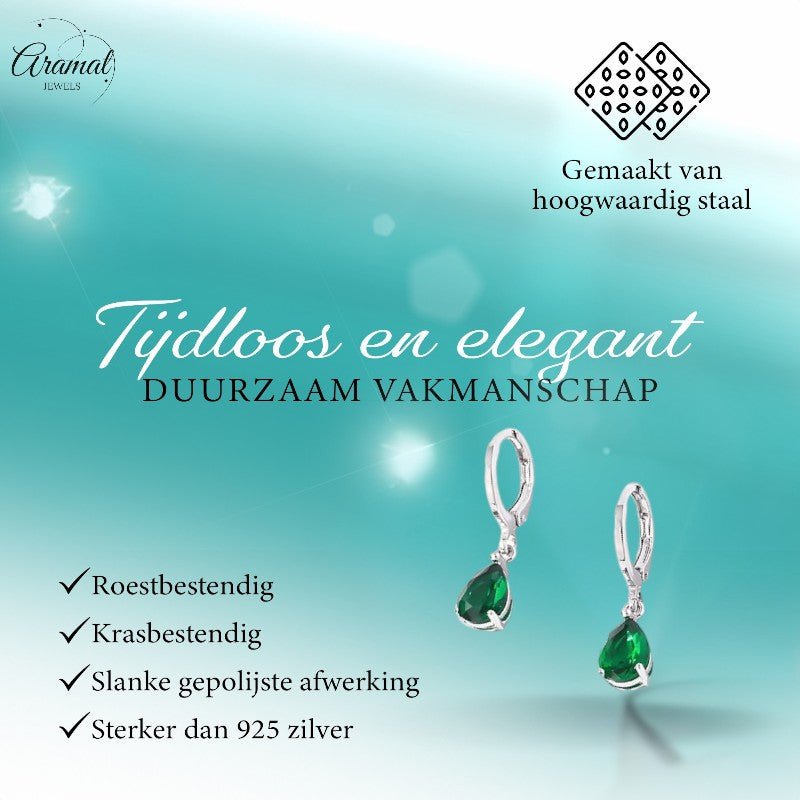 Mini Oorringetjes Meisje – Groene Zirkonia – 10mm - oor6378 - 66135 - Oorringen kopen# - 10mm - alles - cadeau