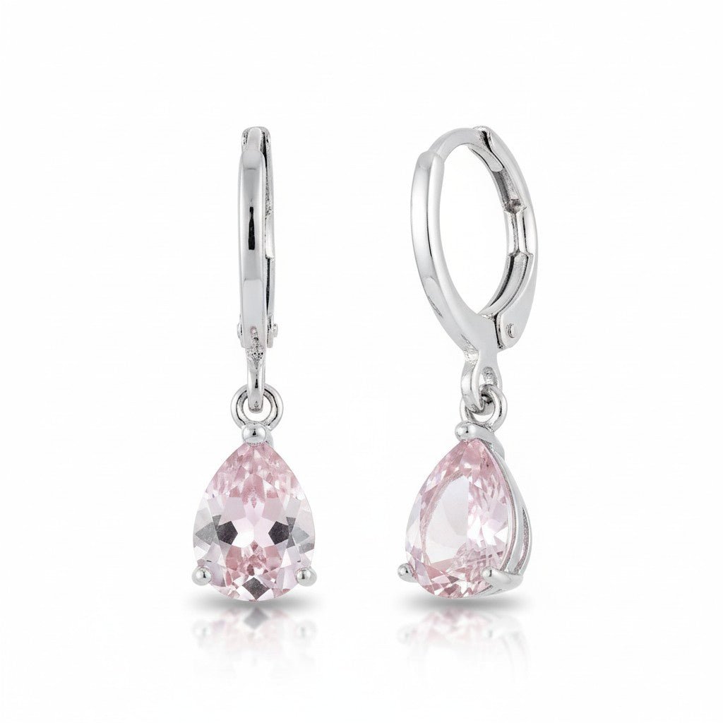 Mini Oorringetjes Meisje – Roze Zirkonia – 10mm - Aramat Jewels - Oorringen - cadeautip