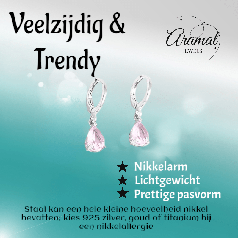 Mini Oorringetjes Meisje – Roze Zirkonia – 10mm - oor6336 - 66138 - Oorringen kopen# - 10mm - alles - cadeau