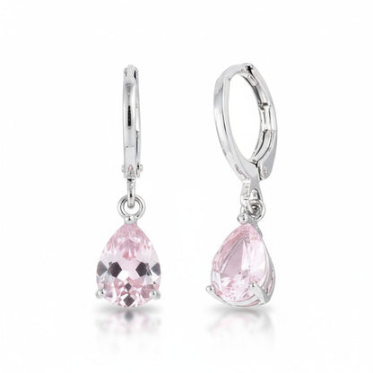 Mini Oorringetjes Meisje – Roze Zirkonia – 10mm - Aramat Jewels - Oorringen - cadeautip