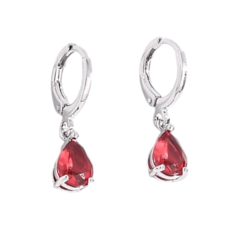 Mini Oorringetjes voor Meisjes – Rood Zirkonia – 10mm - oor6334 - 66139 - Oorringen kopen# - 10mm - alles - cadeau