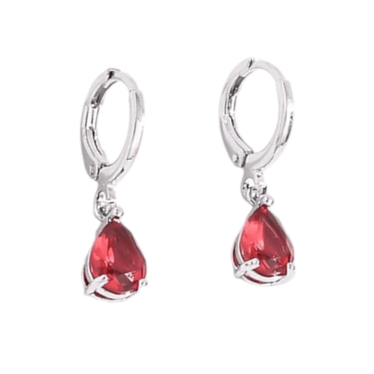 Mini Oorringetjes voor Meisjes – Rood Zirkonia – 10mm - oor6334 - 66139 - Oorringen kopen# - 10mm - alles - cadeau