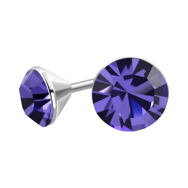 Mini Oorstekers Violet Paars – 3mm – RVS - Aramat Jewels - Oorbellen - cadeautip