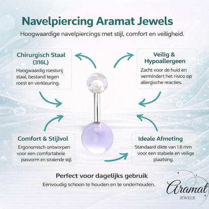 Stijlvolle Transparante Acryl Navelpiercing