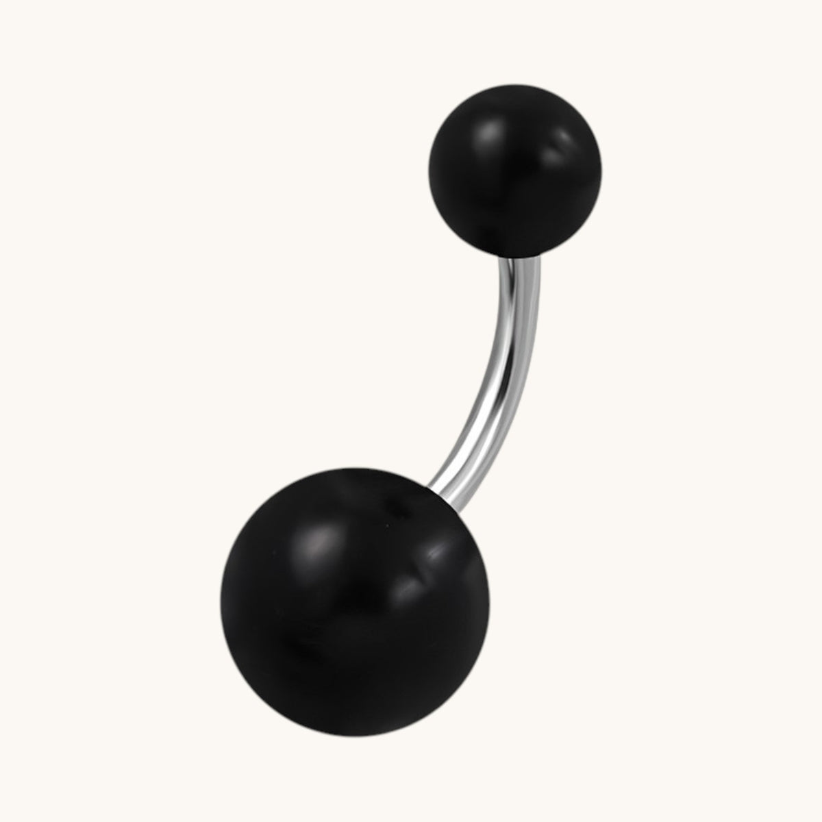 Zwarte Acryl Stalen Navelpiercing met Staal