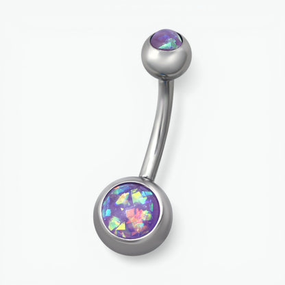 Paarse Opaal Stalen Navelpiercing