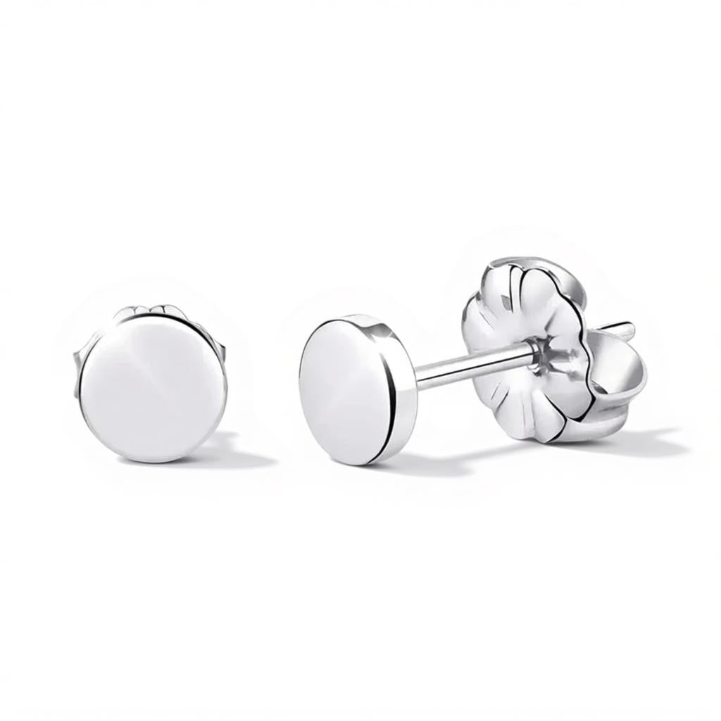Oorbellen – Titanium Rond Zilverkleurig (5mm) - Aramat Jewels - Oorbellen - cadeautip