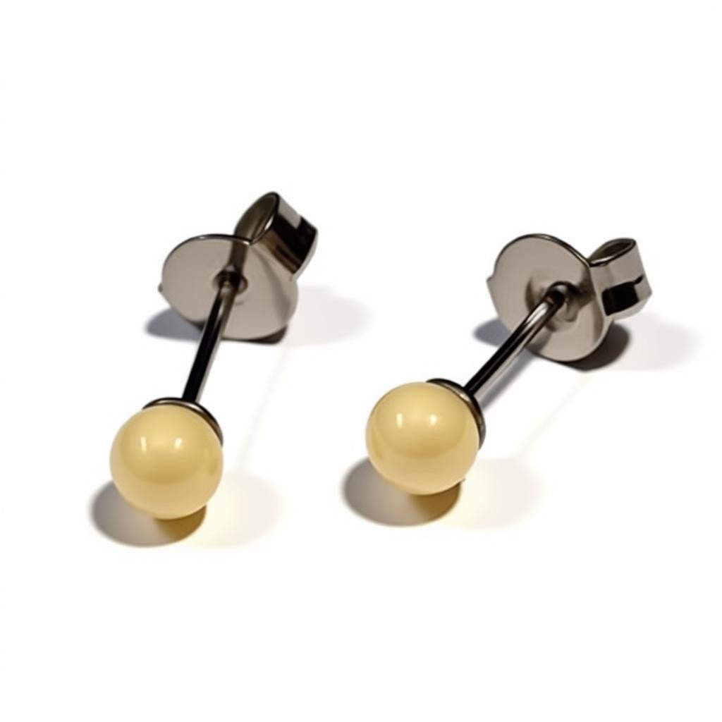 Oorbellen – Witte Bolletjes Metaal (4mm) - Aramat Jewels - Oorbellen - cadeautip