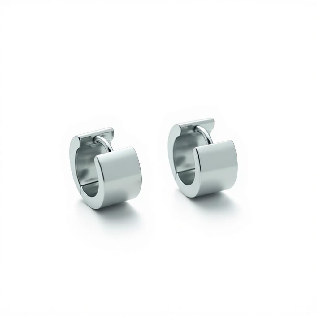 Oorringen – Staal Huggies Zilverkleurig (16x7mm) - Aramat Jewels - Oorringen - cadeautip