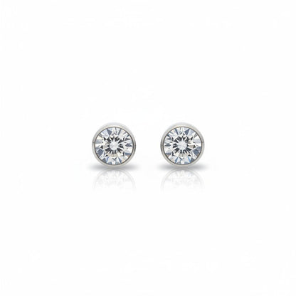 Oorstekers – Staal Kristal Transparant Zilverkleur (10mm) - Aramat Jewels - Oorbellen - cadeautip
