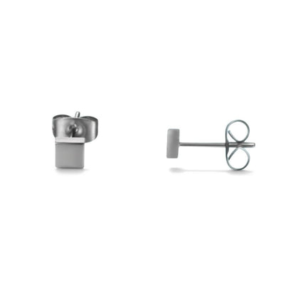 Oorstekers – Staal Vierkant Zilverkleurig (4mm) - Aramat Jewels - Oorbellen - cadeautip