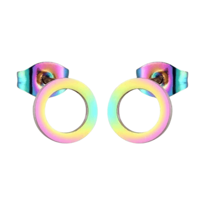 Open Cirkel Oorbellen Multikleur – 9mm - Aramat Jewels - Oorbellen - cadeautip