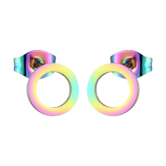 Open Cirkel Oorbellen Multikleur – 9mm - Aramat Jewels - Oorbellen - cadeautip