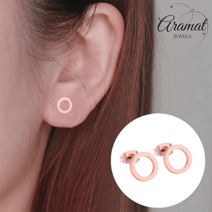 Open Cirkel Oorbellen Rosegoudkleur – 9mm - Aramat Jewels - Oorbellen - cadeautip