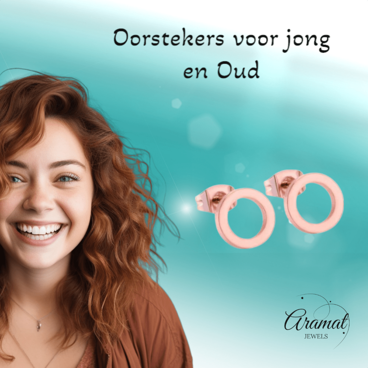 Open Cirkel Oorbellen Rosegoudkleur – 9mm - Aramat Jewels - Oorbellen - cadeautip