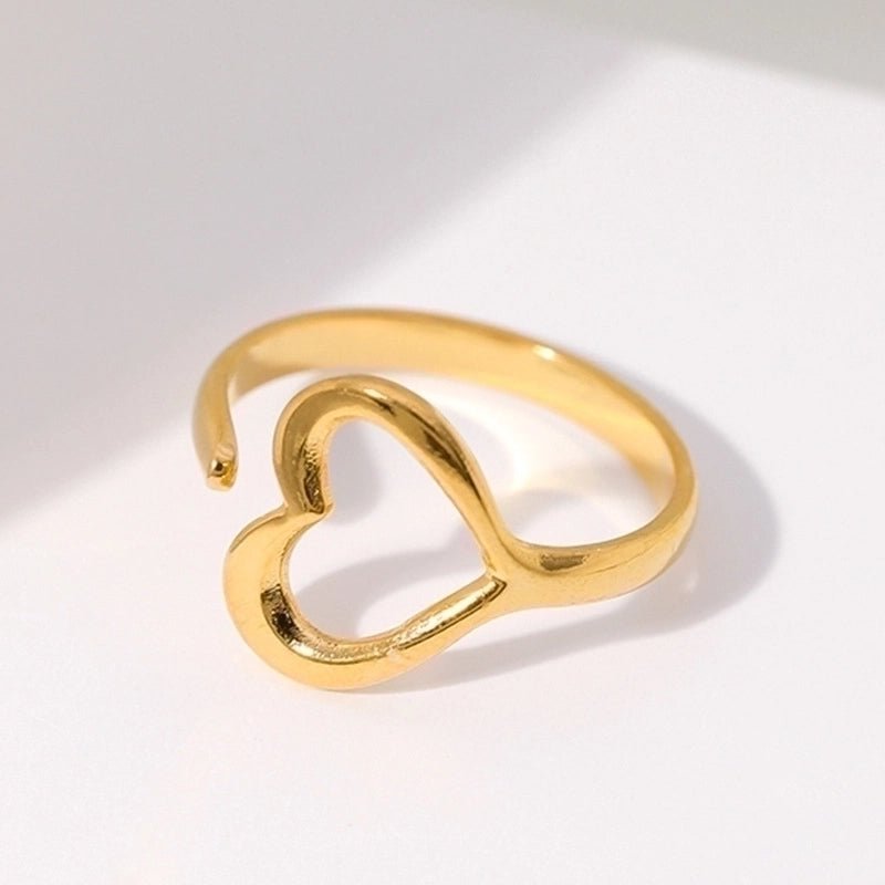 Open Ring Rvs Open Ring RVS Hartje - 13mm - Zilver of Goudkleur – Aramat Jewels