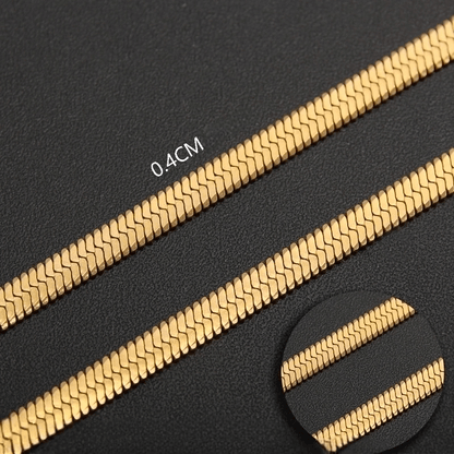 Platte Slangenketting Goudkleurig Staal - Aramat Jewels - RVS Sieraden - Halskettingen - cadeautip