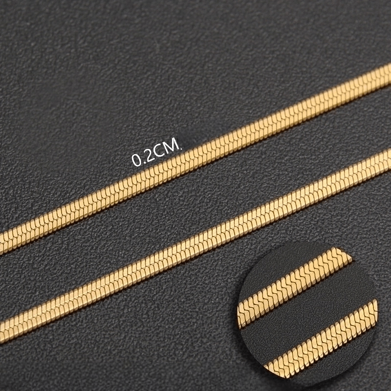 Platte Slangenketting Goudkleurig Staal - Aramat Jewels - RVS Sieraden - Halskettingen - cadeautip