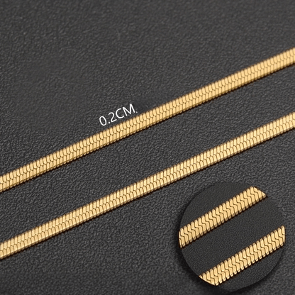 Platte Slangenketting Goudkleurig Staal - Aramat Jewels - RVS Sieraden - Halskettingen - cadeautip