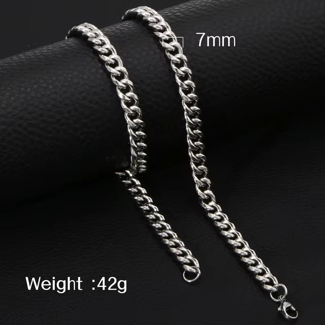 Collier gourmet moderne argenté en acier inoxydable