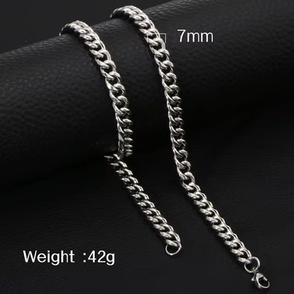 Collier gourmet moderne argenté en acier inoxydable