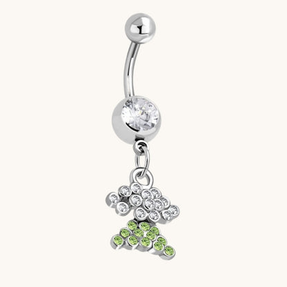 Prachtige Groene Zirkonia Stalen Navelpiercing