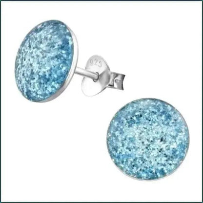 Blauwe druzy oorbellen